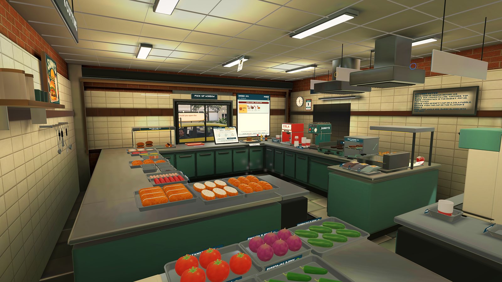 The full Sunny's kitchen stocked for service